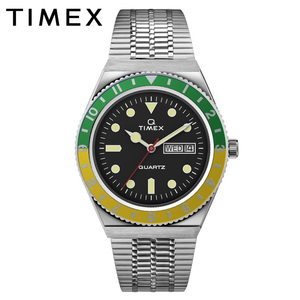 Q TIMEX タイメックス キュー 1979 REISSUE TW2U61000 グリーン オレンジ アナログ 曜日 日付 カレンダー メンズ 男性用 ボーイズサイズ