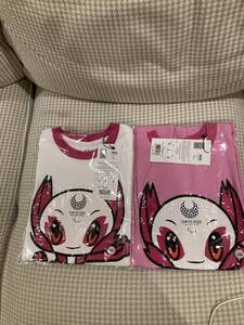 送料無料☆東京2020オリンピック公式Tシャツ マスコット ミライトワ ソメイティキッズ Tシャツ2枚 160cm ピンク/ホワイト