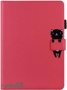 iPad mini6 ケース 2021 8.3インチ(A2568) ペンシル収納 カードポケット付き スタンド機能 薄型 全面保護 耐衝撃 カバー (赤)