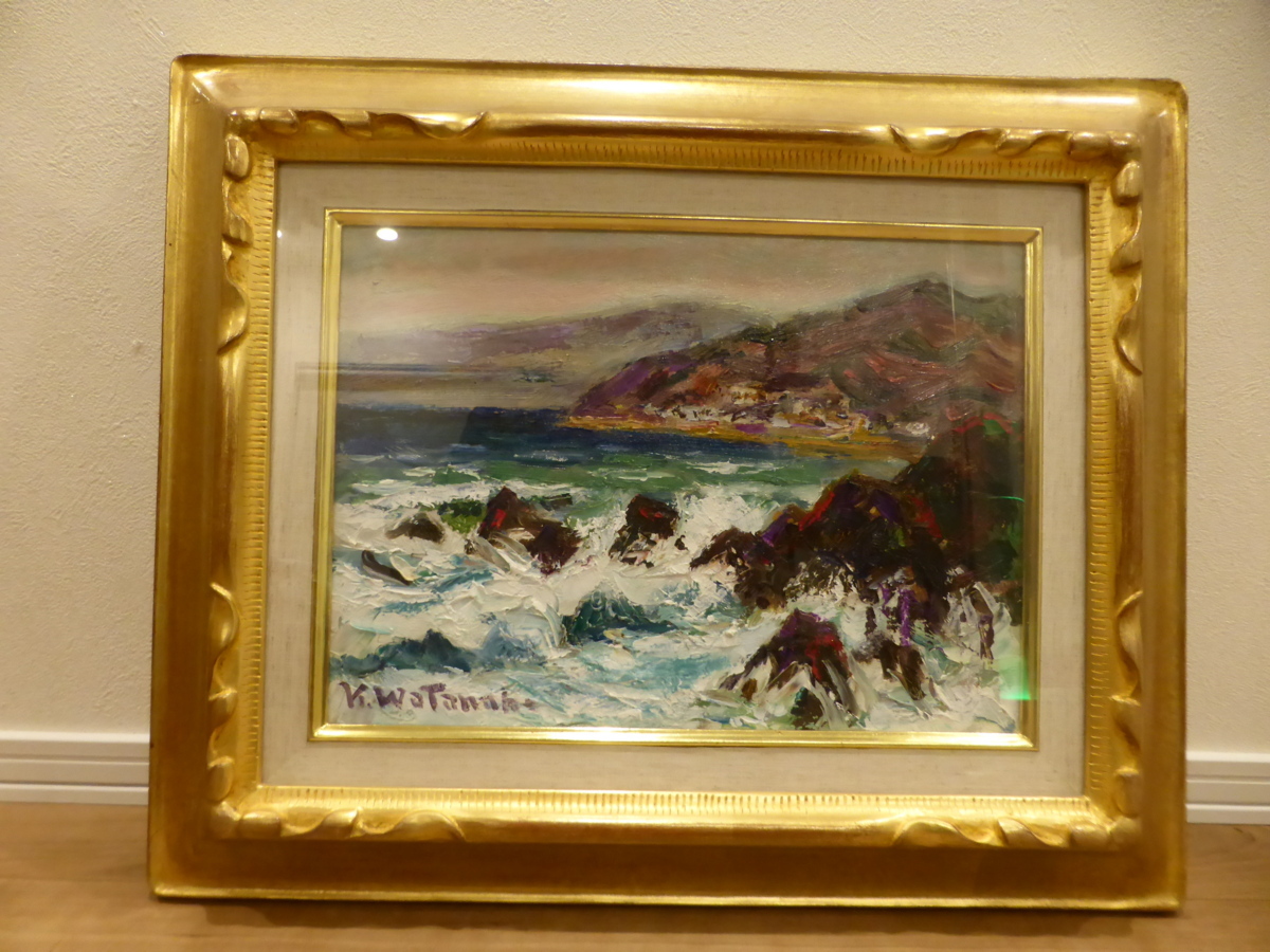 ★☆ Pintura al óleo de Keisuke Watanabe No. 4 El sonido de las olas enmarcada ☆★, Cuadro, Pintura al óleo, Naturaleza, Pintura de paisaje