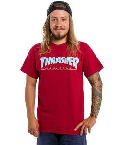 Thrasher (スラッシャー) US Tシャツ Outlined T-Shirt Cardinal Red スケボー SKATE SK8 スケートボード