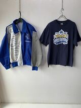 横浜ベイスターズ　2点セット　メンズL　Tシャツ　ジャケット　青／ブルー　応援セット　G1085_画像2