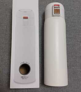 新品送料無料　水筒 ワンタッチボトル 真空二重 保冷 保温 500ml　白　ホワイト　マットホワイト