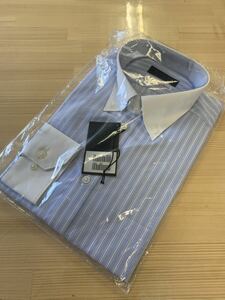 五大陸 gotairiku Yシャツ タグ付き 新品 水色 白 ストライプ サイズ39-80