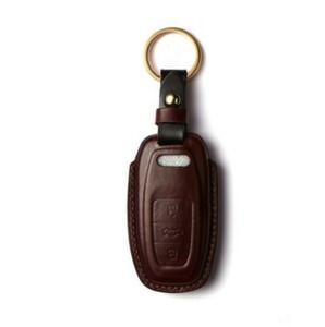 [Crazy Smith] Audi Audi A4/A6/A7/A8/Q5 ручной работы подлинный кожаный корпус Smart Key Cover (Wine Red)