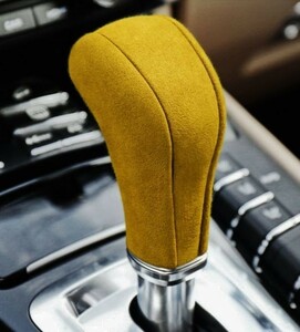 Крышка рычага переключения передач Алькантара Ткань Замша Porsche Porsche Cayenne Cayenne Type 958 (1124 Yellow)