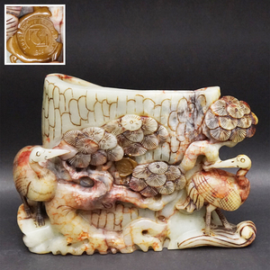 中国美術 中国古玩 天然古玉 玉製 砡製 砡精密細工造 3740g 東洋彫刻 美術品 細密細工 唐物 骨董 オブジェ 古美術品