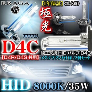 86/bB/イスト/ヴィッツ 8000K・D4C/D4R・D4S共用/タイプ1 純正交換HIDバルブ2個セット