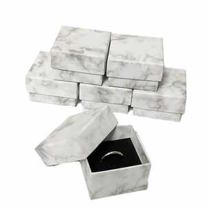 【5個セット】 ギフトボックス 大理石柄 アクセサリー ジュエリーボックス おしゃれ 正方形 箱 パッケージ 指輪 プレゼント 5cm×5cm×3cm