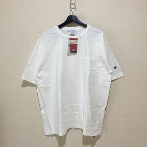 新品 Champion チャンピオン T1011 ヘビーウェイト ポケットTシャツ 無地 USA製 ホワイト　白　XLサイズ