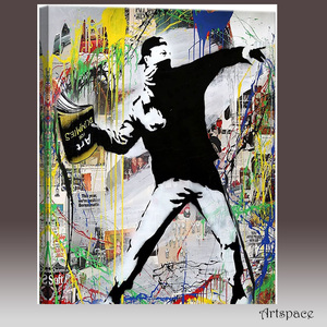 アートパネル 現代アート バンクシー Banksy 抽象画 装飾画 落書きアート モダン キャンバス 絵画 寝室絵画 壁アート インテリア ギフト, 絵画, 油彩, 抽象画