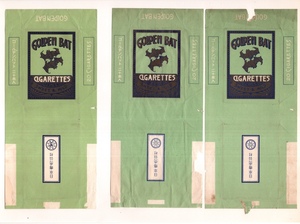 古い タバコ 煙草 ラベル パッケージ ゴールデンバット 日本専売公社 20本入 専売公社ロゴ違い 2種類 台紙に貼り付け