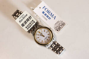 (B1990)CITIZEN Eco-Drive シチズン エコドライブ 電波時計(H335-5055105 HST)銀色 純正ベルト 腕時計 デッドストック品 委託品