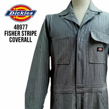 DICKIES☆ディッキーズ☆48977☆長袖ツナギ☆フィッシャーストライプカバーオール☆作業服☆つなぎ_画像1