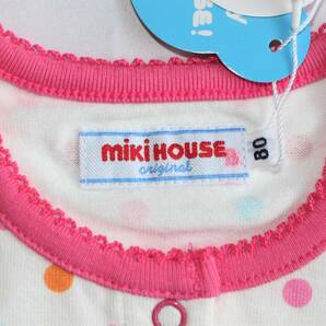 87 新品本物即決 80cm ミキハウス 日本製 MIKI HOUSE ショートオール 女の子用 つなぎ 春夏ピンク出産準備ベビー服有名ブランドの画像3