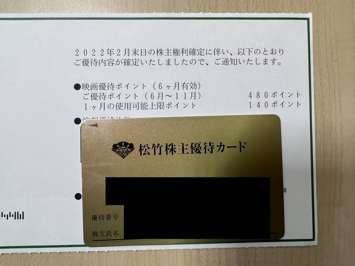 おすすめ特集 松竹株主優待カード要返却160ポイントMOVIX映画無料鑑賞1月