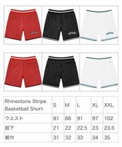 【SIZE:XL 新品未使用】Supreme Rhinestone Stripe Basketball Short Black ラインストーン ストライプ バスケットボール ショート パンツ_画像2