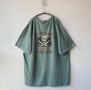 00s USA製 Blackbeard's プリント Tシャツ XL 半袖 スカル 古着