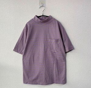 90s USA製 Acoustic モックネック ポケット Tシャツ M 半袖 古着 アメリカ製 ポケT