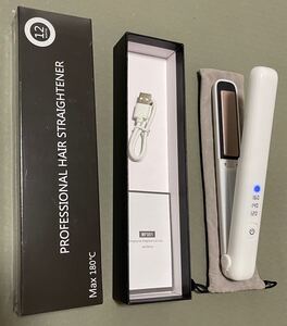 4段階調節 ヘアアイロン ストレートアイロン USB充電式コードレスヘアアイロン
