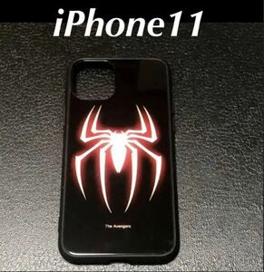 iPhone11ケース 強化ガラスケース　iPhoneケース スパイダー　クモ　蜘蛛　メンズ