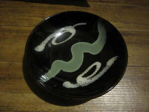 昭和、丹波焼、流し釉、皿、民藝