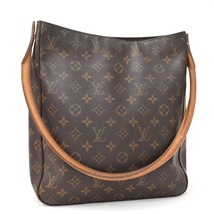 1円 ◆定価13万 良品 LOUIS VUITTON ルイヴィトン ショルダーバッグ ルーピングGM M51145 モノグラム キャンバス ブラウン◆Csor_画像1