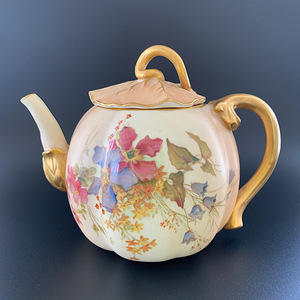 [ rare! Britain direct imported goods!] Royal Worcester antique 1900 year made pumpkin teapot 