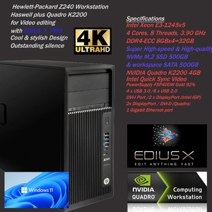 即使えるEdius Ⅹ Pro★for4K動画編集モデル☆win11/office2021/高性能・超高速NVMeSSD500GB＆DDR4-32GB(即決)爆速Core i7超3.90GHzx8CPU