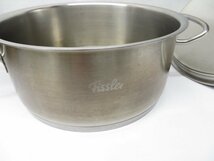 A1045★Fissler フィスラー ステンレス 18-10 両手鍋 24cm 蓋付 ドイツ製_画像5