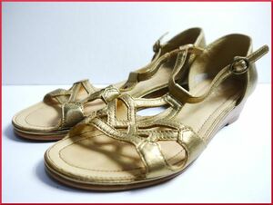  beautiful goods Reagal REGAL sandals 23.5cm gold color Gold S312-85