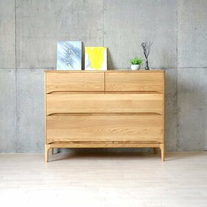  Takumi design 110 low chest chest natural tree natural wooden with legs width 110 stylish Northern Europe oak material oak natural wood storage li