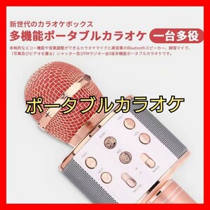 【一人カラオケできる】ポータブルマイク　Bluetooth　高品質デュアルスピーカーマイク録音機能付きリアルボイス付き 