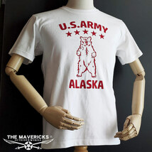 極厚 スーパーヘビーウェイト ミリタリー Tシャツ XL 米陸軍アラスカ US.ARMY 白 ホワイト 赤_画像6