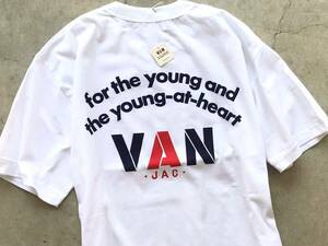 新品 VAN JAC アーチロゴプリント Tシャツ L ヴァンヂャケット メンズ 半袖 白 ホワイト