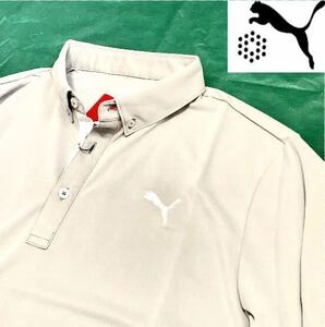 新品【メンズXL(O)】灰グレー PUMA GOLF プーマ ゴルフ左胸 刺繍ロゴ 吸汗速乾 半袖ポロシャツ スポーツ 着心地◎