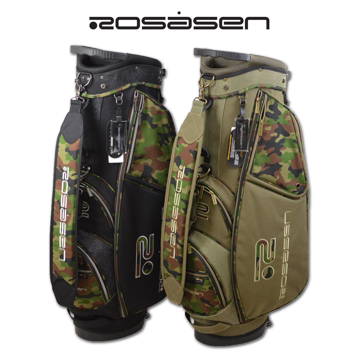 ト送料込 ROSASEN ロサーセン キャディバッグ ゴルフ 迷彩 カーキ