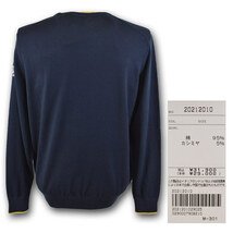 3割引【シナコバ】メンズ セーター M 紺 20212010-290 SINACOVA カジュアル ゴルフ 高級素材 おしゃれ かっこいい @_画像4