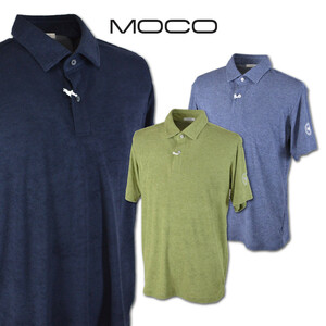 30%OFF【モコ MOCO】メンズ 半袖ポロシャツ L(50) 紺 212221340-98 ゴルフ カジュアル おしゃれ パイル地 上質素材 @