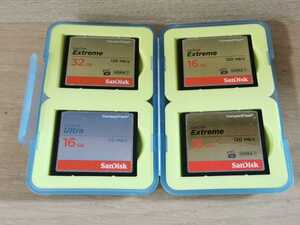 SanDisk コンパクトフラッシュ4枚セット Extreme UDMA7 ULTRA 32GB 16GB メディアケース付き