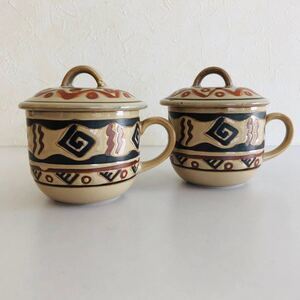 マグカップ コーヒーカップ トライバル柄 茶碗蒸し ネイティブ柄 民族