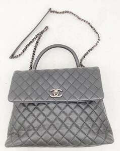 ◆バッグ◇CHANEL シャネル キャビアスキン フラップ ターンロック チェーンセミショルダー/ハンド バッグ 6A