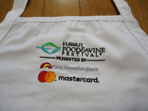 即決　ハワイ　HAWAII FOOD&WINE　フェスティバル　スタッフ　エプロン　白色