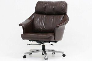  Giroflex giroflex Solido -ru middle back used rare original leather Mid-century bearing surface rotation President chair caster chair 