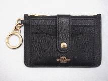 ★COACH コーチ レザー コインケース 小銭入れ パスケース カードケース ブラック_画像1