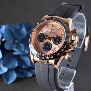 メンズ 腕時計 高級 サファイア ゴールド ピンク クォーツ ROLEX ロレックス デイトナ コスモグラフ オマージュ 高品質の商品画像