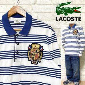 LACOSTE Lacoste deer. . big badge polo-shirt with long sleeves border 