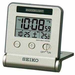 セイコー デジタル トラベルクロック 旅行用時計 SQ772G デジタル 薄金色パール 目覚し時計