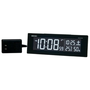 セイコー シリーズC3 電波時計 目覚し時計 DL305K 温湿度表示 日付 グラデーション黒塗装 ブラック デジタル