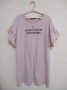 * Lovetoxic * pretty tunic height short sleeves T-shirt *160.* smoked pink 20626